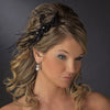 Black Headpiece 7025 Black - Feather Fascinator on Bridal Wedding Hair Comb