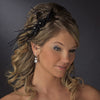 Black Headpiece 7025 Black - Feather Fascinator on Bridal Wedding Hair Comb