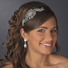 Alluring Antique Silver Clear Crystal Side Accented Headpiece 7062