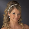 * Antique Silver White Ribbon Headpiece 8440