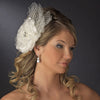 * Couture Rhinestone Flower Bridal Wedding Hair Clip with Russian Tulle 9855