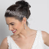 Light Gold Clear Swarovski Crystal Bead Vine Bridal Wedding Ivory Organza Ribbon Accent Headband 10001