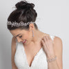 Silver Clear Swarovski Crystal Bead Vine Bridal Wedding Ivory Organza Ribbon Accent Headband 10001