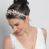 Silver Champagne Floral Vintage Vine Bridal Wedding Bun Wrap Headpiece 10003 with Satin Ribbon