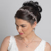 Rose Gold Clear Swarovski Crystal Bead Vine Bridal Wedding Ivory Organza Ribbon Accent Headband 10001