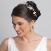 Silver Modern Floral Freshwater Pearl & Rhinestone Leaf Bridal Wedding Headband 1560