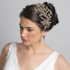 Light Gold Rhinestone Leaf Bridal Wedding Headband 1589