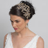 Rose Gold Rhinestone Leaf Bridal Wedding Headband 1589