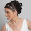Rose Gold Clear Rhinestone Bridal Wedding Blush Ribbon Headband 2720