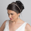 Gold Clear Rhinestone Bridal Wedding Ribbon Headband 2722