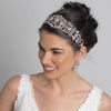 Sheer Ivory Ribbon Heart Bridal Wedding Headband with Rhinestones 3460