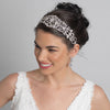 Sheer Ivory Ribbon Heart Bridal Wedding Headband with Rhinestones 3460