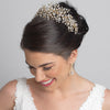 Silver or Lt Gold Wired Bridal Wedding Tiara With Crystals Side Headband 4821