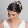 Silver or Lt Gold Wired Bridal Wedding Tiara With Crystals Side Headband 4821