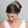 Silver or Lt Gold Wired Bridal Wedding Tiara With Crystals Side Headband 4821
