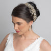 Silver or Lt Gold Wired Bridal Wedding Tiara With Crystals Side Headband 4821