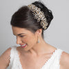 Silver or Lt Gold Wired Bridal Wedding Tiara With Crystals Side Headband 4821