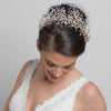 Rose Gold Clear Rhinestone Handmade Wired Bridal Wedding Tiara 6349