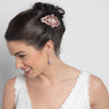 Rose Gold Clear Rhinestone Bridal Wedding Hair Comb 8356