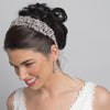 Silver Clear Swarovski Crystal Bead Vine Bridal Wedding Organza Ribbon Accent Headband 9200