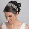 Silver Clear Swarovski Crystal Bead Vine Bridal Wedding Organza Ribbon Accent Headband 9200
