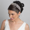 Silver Clear Swarovski Crystal Bead Vine Bridal Wedding Organza Ribbon Accent Headband 9200