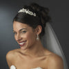 Gold Clear Swarovski Crystal, Rhinestone & Freshwater Pearl Bridal Wedding Tiara Headpiece 1090