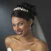 Gold Clear Swarovski Crystal, Rhinestone & Freshwater Pearl Bridal Wedding Tiara Headpiece 1090