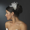 * Glamorous Silver Clear Crystal & White or Ivory Feather Fascinator 1537
