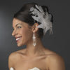 * Large Bridal Wedding Feather Bridal Wedding Hair Comb Headpiece 1538 White or Ivory