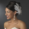 * Large Bridal Wedding Feather Bridal Wedding Hair Comb Headpiece 1538 White or Ivory