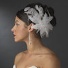 * Large Bridal Wedding Feather Bridal Wedding Hair Comb Headpiece 1538 White or Ivory