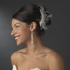 * White/Ivory Feather Fascinator Bridal Wedding Hair Comb 1539