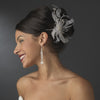 * White/Ivory Feather Fascinator Bridal Wedding Hair Comb 1539
