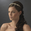 Elegant Gold Flower Leaf Garden Pearl Rhinestone Pearl Bridal Wedding Headband 16488