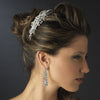 Silver Clear Rhinestone Side Accented Bridal Wedding Double Side Accented Bridal Wedding Headband Headpiece 1689