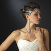 Silver Clear “Kim Kardashian” Inspired CZ Crystal Bridal Wedding Necklace 1538