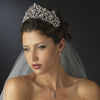 Antique Silver Rhodium Clear Rhinestone Bridal Wedding Royal Bridal Wedding Tiara 18689
