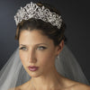 Silver Clear Rhinestone Floral Bridal Wedding Royal Bridal Wedding Tiara Headpiece 18693