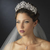 Silver Clear Rhinestone Floral Bridal Wedding Royal Bridal Wedding Tiara Headpiece 18693