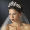 Silver Clear Rhinestone Floral Bridal Wedding Royal Bridal Wedding Tiara Headpiece 18693