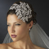 Vintage Couture Leaves Side Accented Crystal Bridal Wedding Faceframer Bridal Wedding Headband 19255