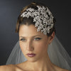 Vintage Couture Leaves Side Accented Crystal Bridal Wedding Faceframer Bridal Wedding Headband 19255