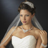 Silver Clear Rhinestone & Crystal Bridal Wedding Jewelry Set 9707