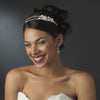 Silver and Pearl Side Accented Bridal Wedding Headband HP 3040