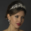 Antique Silver Clear Rhinestone & Crystal Beads Swirl Bridal Wedding Tiara Headpiece 863