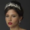 Antique Silver Clear Rhinestone & Crystal Beads Swirl Bridal Wedding Tiara Headpiece 863