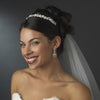 Crystals & Porcelain Flowers Silver Bridal Wedding Headband Headpiece 3890