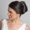Silver Rhinestone & Freshwater Pearl Vine Bridal Wedding Elastic Headband 6437