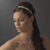 * Elegant White or Ivory Pearl Bridal Wedding Ribbon Bridal Wedding Headband 6469
